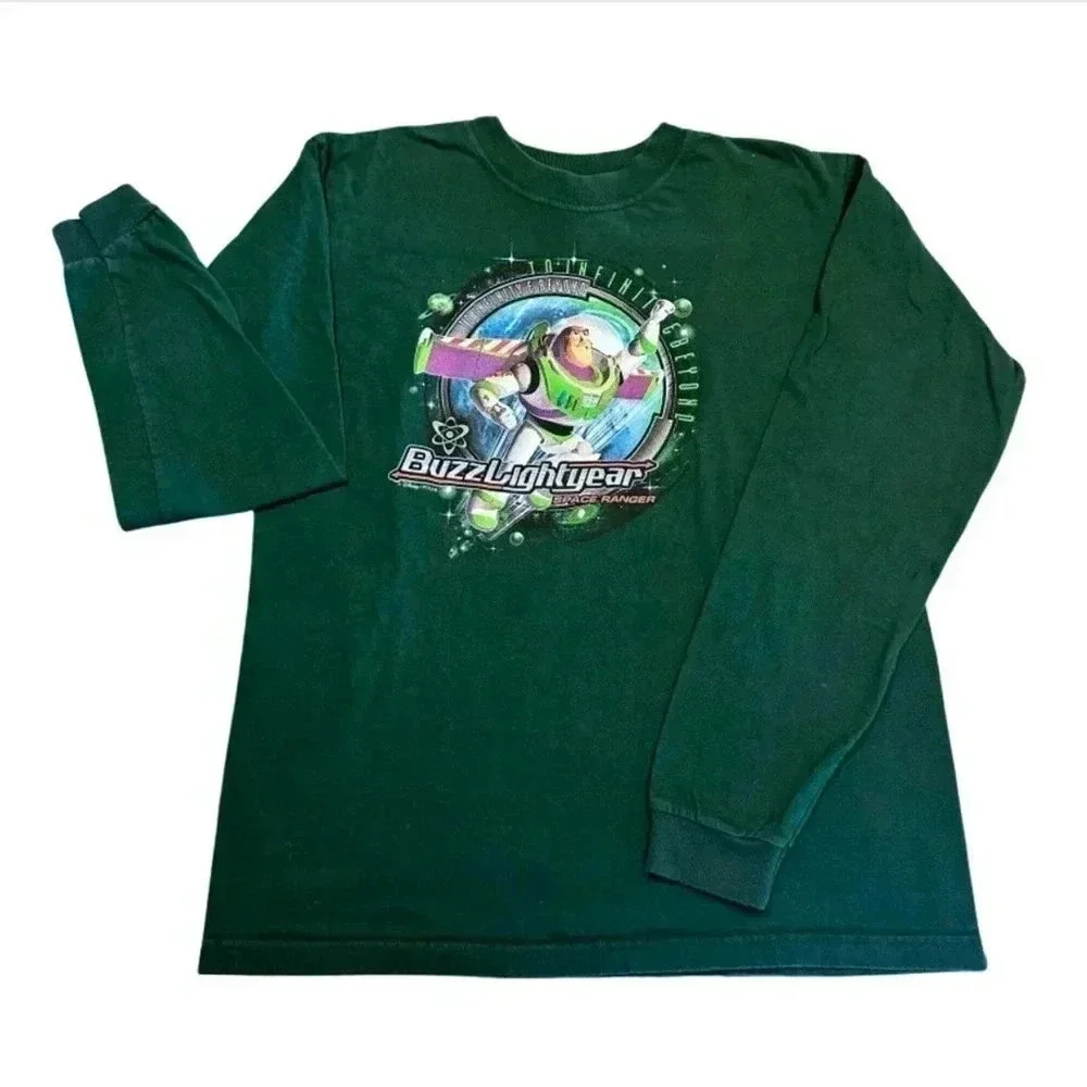 Vintage Kids Disney Buzz Lightyear Long Sleeve T-Shirt Size YL